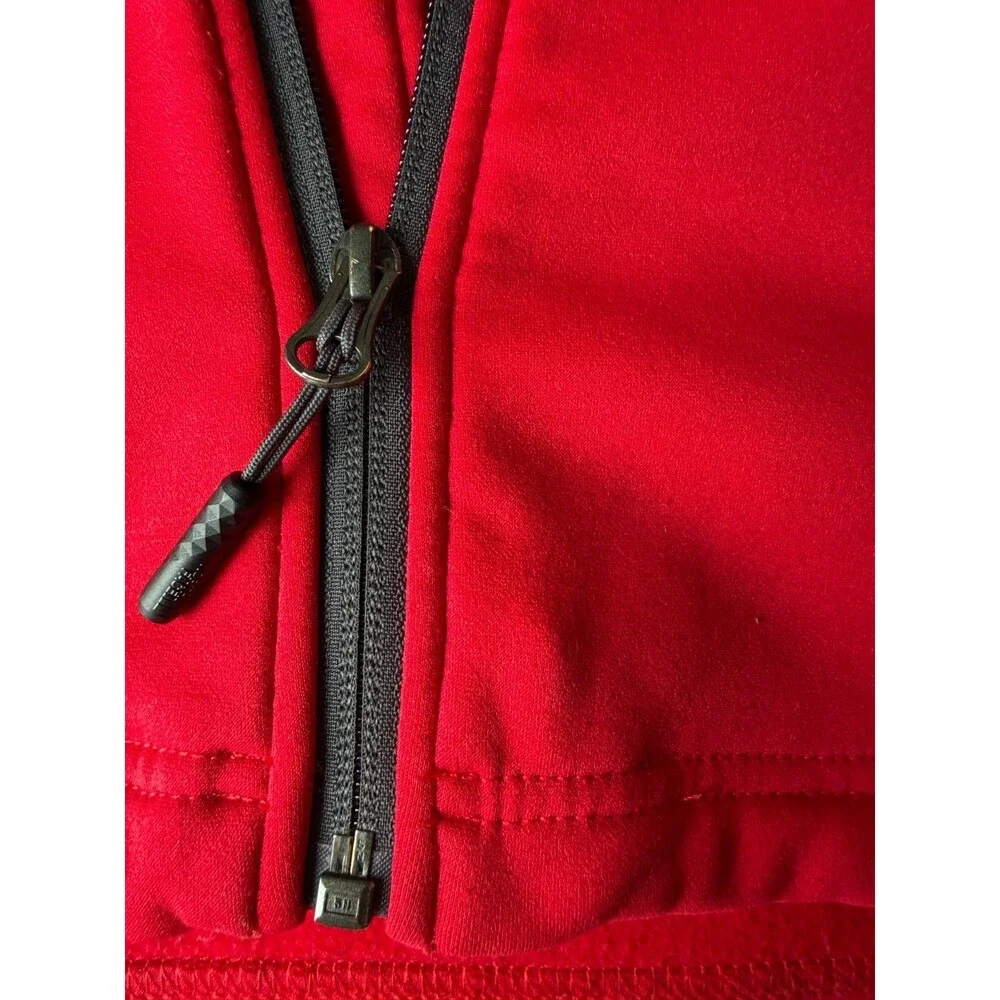 The North Face Soft Shell Jacket Mens Large Red Black Full Zip Fleece Lined